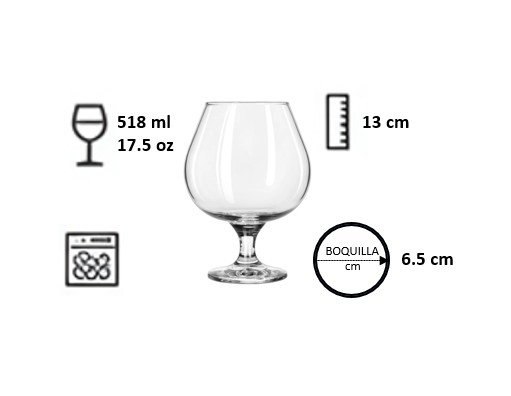 Juego de 24 Copas Crisa Libbey Imperio Cognac 9505 de 518 ml / 17.5 oz - Image 2