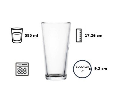 Juego de 12 Vasos Cerveceros Lisos 595 - Image 4